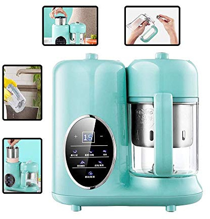 Food Maker 8 in 1 Food Processor with Steam Cooker Multi-Speed Blender Kids Purees Warmer Defroster Detachable Water Tank and Steam Basket Bowl Cooks Kids Food in 15 Mins Stainless Steel