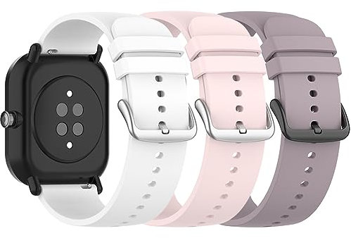 Pheant Correa para Amazfit GTS 4 Mini/GTS 4/GTS 3/GTS 2e/GTS 2 Mini/GTS 2/GTS, 20mm Pulsera de Repuesto de Silicona Compatible con Amazfit Bip/Bip 3/Bip 3 Pro/Bip U Pro/Bip S Lite para Mujer Hombre