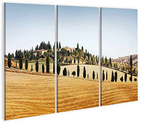 islandburner Prime Bild auf Leinwand Typische Landschaft in der Toskana im Herbst Wandbild Leinwandbild Poster CXX