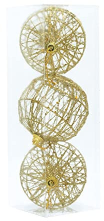 Weihnachtsbaum Kugel Dekoration Weihnachtsschmuck Gold Weihnachtskugel Eisenkugel Weihnachtskugeln Weihnachtsbaum Set Anhänger Schwarzer Spiegel (GD1, One Size)