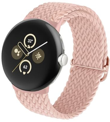 SimpleThings Geflochtene Armbänder für Google Pixel Watch 2/3(41mm)/1 Armband, Verstellbare Atmungsaktive Sportschlaufe Nylon für Pixel Watch Armband Herren Damen