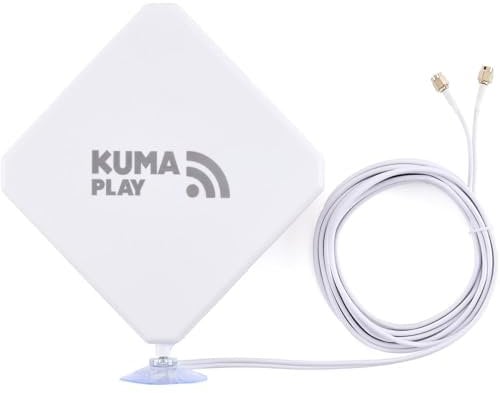KUMA Play 4G 5G Antenne - 3 dBi High Gain Indoor Directional MiMo Saugantenne - 2X SMA Stecker