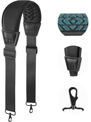 FIEIL 3D Air Cushion Ultra Comfortable Bag Strap, 67 Thicken Shoulder Strap with Double Adjustable Buckles and Metal Hooks, Ideal for Laptop Messenger Bag/Crossbody Bag(Reduced Stress)