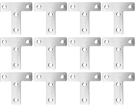Angoily 20 Piezas Pieza De Conexión Fija Soporte De Estante Placa De Soporte De Metal Soporte Recto Conector De Placa De Reparación Gadgets De Escritorio Soporte De Herramientas