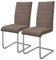 ML-Design Esszimmerstühle 2er Set, Braun, Schwingstuhl, Freischwinger Stuhl mit hoher Rückenlehne, Ergonomische Küchenstühle aus Kunstleder & Metall, Moderner Polsterstuhl für Esstisch & Wohnzimmer