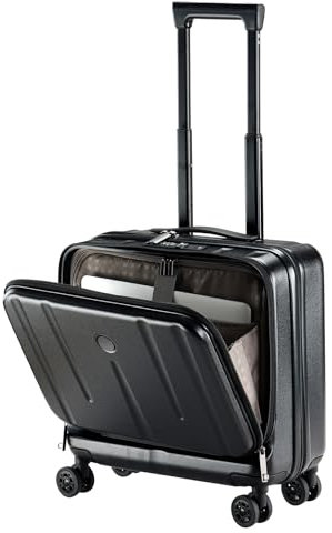 TydeCkare Mallette Bagage à Main de 16 avec 2 Compartiments pour Ordinateur Portable, Noir, 16 inch, Valise