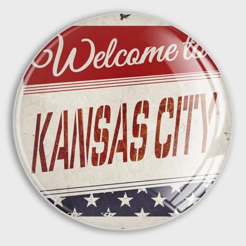 Freecustom Welcome to Kansas City Glass Refrigerator Magnets City State State Town Strong Magnets American State Magnets For Fridge Garage Magnet for Fridge Mailbox Car Metal Decoration 2 PCS