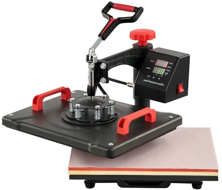 CREWORKS Transferpresse 38x30cm Heißpressmaschine Textilpresse Wärmepressmaschine Hitzepresse 360 Grad Schwenkbar für Kissen, Mauspads, Tragetaschen, Masken, Rucksäcken