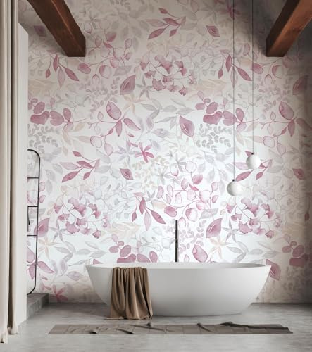 A.S. Création Blumentapete in Rosa, Grau, Weiß, Beige - hochwertige Vliestapete floral 396922 - Designtapete gemalt auf 10,05m x 0,53m - Made in Germany