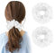 Tyqour 2 Stück Haargummi Weiß Haargummis Scrunchies für Damen und Mädchen Doppelschicht Groß Haargummi Weich Elastisch Scrunchies Vintage Lace Haargummi Damen Weiß Scrunchie für Damen Frauen Mädchen
