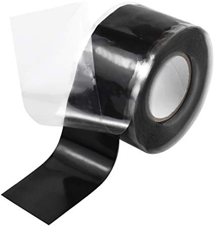 Gudalea Cinta Aislante, Cinta de Silicona Autofusible, Cinta de Sellado de Tuberías de Agua para Cocinas Y Baños, Cinta de Sellado de Grifos, Negra, 25 mm de Ancho, 300 cm de Largo.