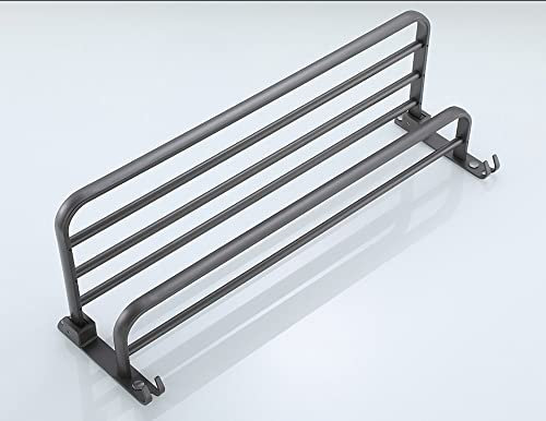 Porte-serviettes mural pliable avec barre de crochet en aluminium pour salle de bain et douche 60 cm