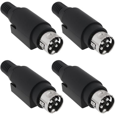 OTOTEC 4 conectores de soldadura DIN mini de 4 pines de 7,5 A, 24 V, 4 pines, conector de alimentación mini DIN para cámara, mezclador, proyector, sistema de audio doméstico, 4 pines, enchufe de