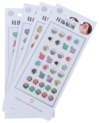 ibasenice 4er-Pack Cartoon-ohrring-Aufkleber Diamant-Nagel-Aufkleber Ohr-kleber Damenschmuck für Partys