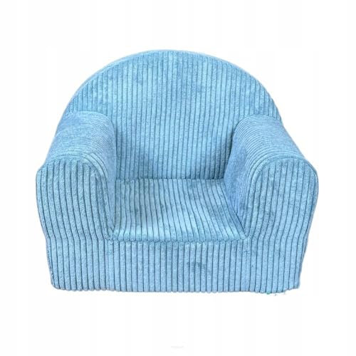 FORTSLINE – Kindersessel ab 1 Jahr - Kuschelsessel 40x33x39cm - Kinderstuhl Baby Sessel Kinderzimmer - Kindersessel Mini in Cord - Kinder ohrensessel Zertifiziert nach Oeko-TEX - Viele Farben Türkis