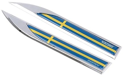 2 STK Schweden Fahne Flagge Logo 3D Logo Aufkleber Emblem Auto Motorrad XCBW