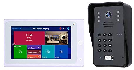 IUBGFTO Sistemi videocitofonici 6 Appartamenti Sistema videocitofonico WiFi da 7 Pollici Videocitofono HD 1080P