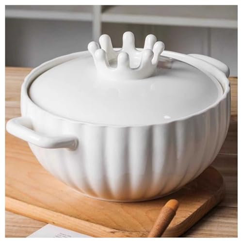 Vnook Sopera de cerámica de 2 l con Tapa y Asas, soperas de Porcelana de Gran Capacidad, for cenas Familiares y Fiestas en casa.