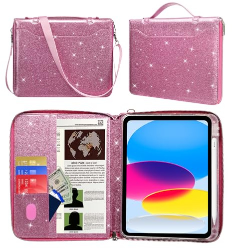 E NET-CASE Case for iPad (A16) 11th Generation 11 Inch 2025/iPad 10th Generation 10.9 Inch 2022/iPad Air 11-Inch (M3/M2),iPad Air (5/4) Generation 10.9-Inch,briefcase-style Stand Cover,Rose Pink