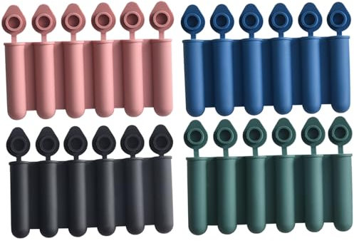 Wasserflasche Eisform, 4PCS 2, 4 Lange 6-Cavity-Silikon-Wasserflasche Eisstift mit Deckel, einfache Entmischung Eis Eis am Stiel