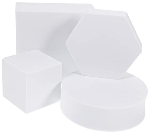 Geometrische Würfel Foto Requisiten Weiß 4 Stück aus Schaumstoff Party | Portable, Leicht zu Reinigen, für Kosmetik und Blumen, Chic, Schön, Delikat