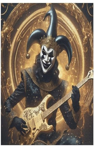 Puzzle Für Erwachsene, 1000 Teile, Gitarre Clown, Holzpuzzle, Geburtstagsgeschenke, Puzzle Wanddekoration 78×53cm