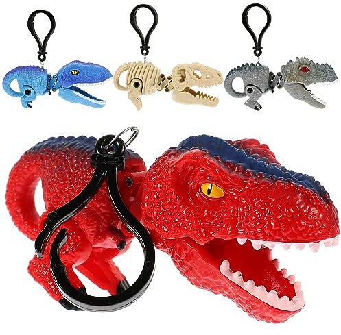 CVUTOVO 4 Stück Teiliges Dinosaurier Schlüsselanhänger Kreative Taschenanhänger für Dino und Dekorationszubehör für Rucksäcke und Schlüssel