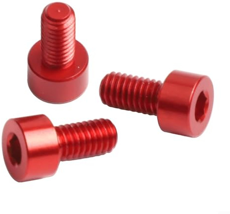 Gettimore 3PCS Aluminum Alloy Tremolo Bridge Locking String Nut Screws for Electric Guitars Stable String Locking and Improved Instrument Playability (Red)
