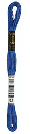 Anchor Sticktwist 4635000-00132 königsblau Stickgarn, 100 % Baumwolle