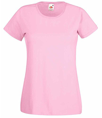 Fruit of the Loom Ladies Fit Valueweight Colours Short Sleeve Cotton T-Shirt Light Pink
