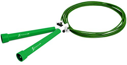 ProsourceFit Speed Jump Rope 10’ Adjustable Length, Super Fast Turning for Cardio, Boxing, Grün
