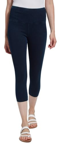 Lyssé Women's Denim Capri Legging Pants, Indigo, Medium