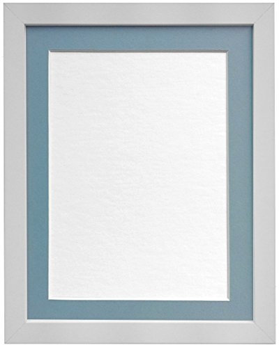 FRAMES BY POST H7 Bilderrahmen 25 mm breit mit blauem Passepartout, A4, 25 x 15,2 cm