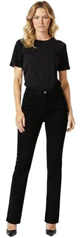 ESRA High Waist Damen Hose Elegant Business Hose Stretch Stoffhose Straight Leg Hose - Premium Damen-Hose aus hochwertiger Baumwolle