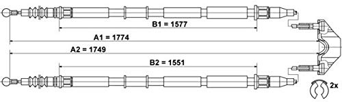 ATE 24.3727-0790.2 Seilzug, Feststellbremse