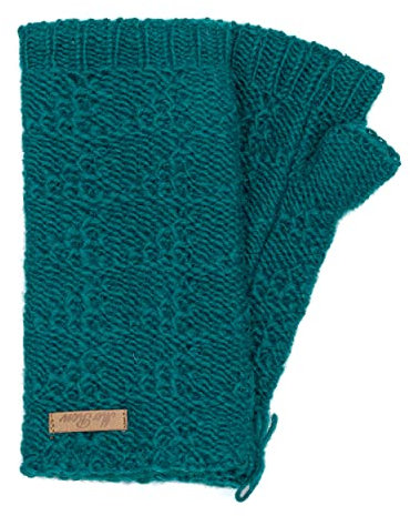 McRon Damen Gestrickte Pulswärmer Lenna Petrol 7414
