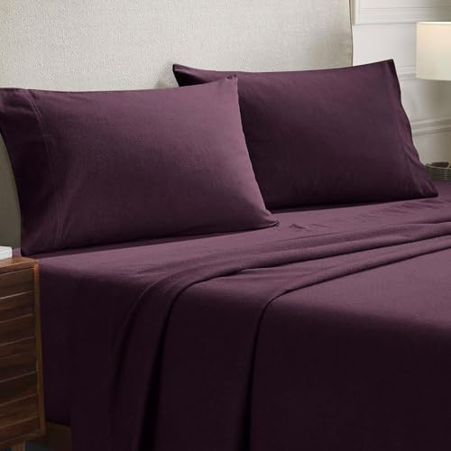 Impressions Superior - Flanell-Kopfkissenbezugsset, 51 x 102 cm, Baumwolle, einheitlich violett