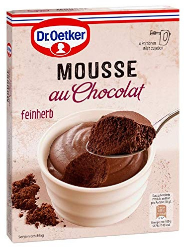 Dr. Oetker Mousse au Chocolat Feinherb, 86 g Cremepulver für luftig-lockere Dessert Mousse für extra leckeren Genuss