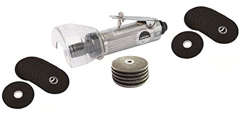 Winkelschleifer – Kettensäge, Druckluft, 25 Scheiben