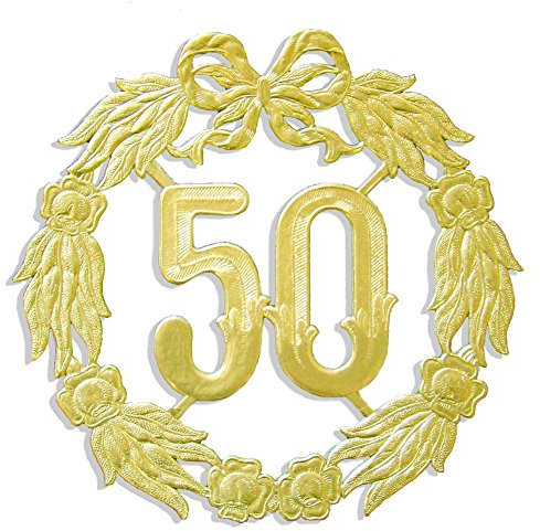 Jubiläumszahl 50, Ø 18 cm, gold, Jubiläumskranz