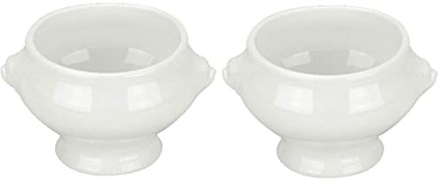 Orion Lion Head White Soup Bowl (2 Handles) Full Size 430ml Commercial Grade (2)