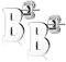 Bungsa BUCHSTABE B Ohrstecker Silber - BUCHSTABEN B Ohrring in Silber - Alphabet Ohrringe zum Stecken - aus Edelstahl - Ohrschmuck für Damen, Kinder & Herren