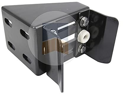 Boîtier en Aluminium quatre points de fixation avec U pour serrure de portail coulissant à encastrer, en applique - Noir 9005
