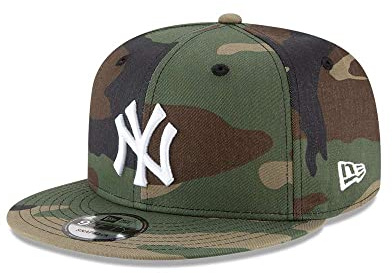 New Era x MLB Men's New York Yankees Basic 9Fifty Snapback Hat Camo Green Adjustable