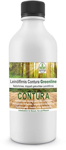 Contura 0,25 Liter Natur Holzschutz Leinölfirnis Gefahrstofffrei Holzöl Leinöl Firnis Holz Möbel Lasur Lackfirnis Farblos