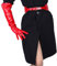 DooWay Damen Sexy Glänzend Rot Leder Handschuhe Kunstleder PU Glatt für Hochzeit Abend Kostüme Party, Glänzend Rot 50 cm breite Ärmel, Medium