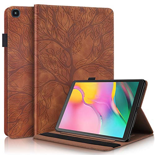 Succtop Cover Galaxy Tab A 10.1 2019 Custodia in Pelle PU Flip Stand Cover Portafoglio Porta Penna Slot Card Custodia Tablet per Samsung Galaxy Tab A 2019 10.1 Pollice SM-T510/SM-T515 Marrone