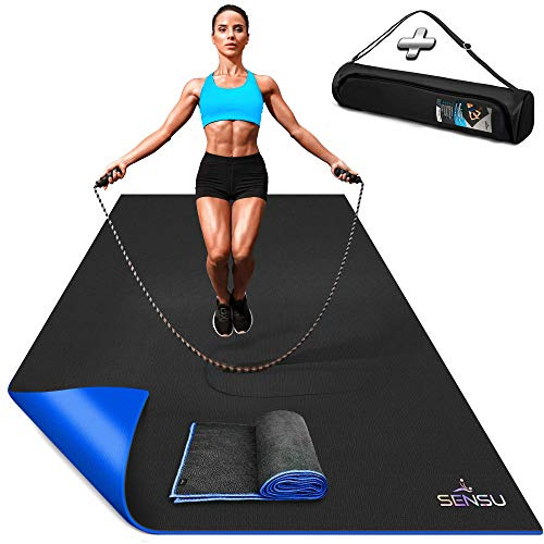WERPOWER Sensu Large Exercise Mat – 6’ x 4’ x 8.5mm Extra Thick Workout Mats for Home Gym Flooring - Perfect for Jump Rope, Weights.
