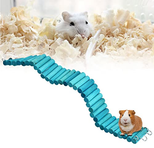Zerodis 6 * 50CM Hamsterpapagei Klettern Stehendes Holz Ladden Spielzeug Weiche Leiter Hängebrücke Trainingsspielzeug für Kleintiere