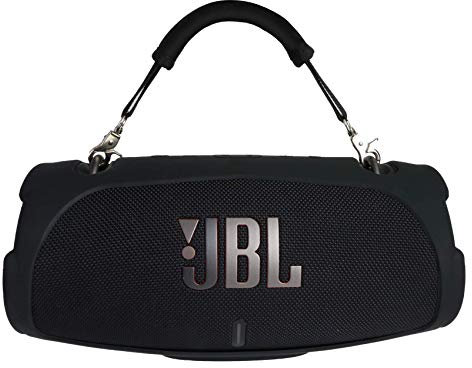 Khanka Custodia in silicone e maniglia per altoparlante JBL Xtreme 3 Speaker Bluetooth. (Nero Maniglia)
